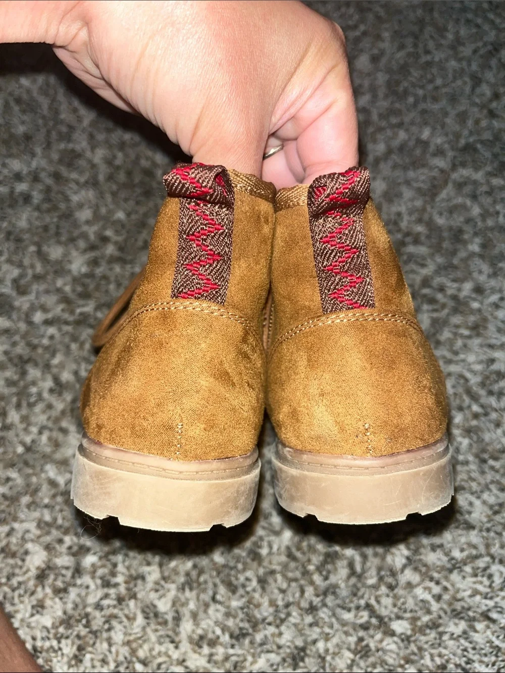 Girls Ankle Boots in Chestnut Brown - Lined Lace-Up Style like new